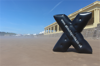 Inflatable X at Barry Island